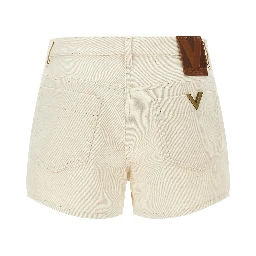 Beige Cotton Bermuda Shorts