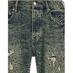 Blue Cotton Bootcut Jeans