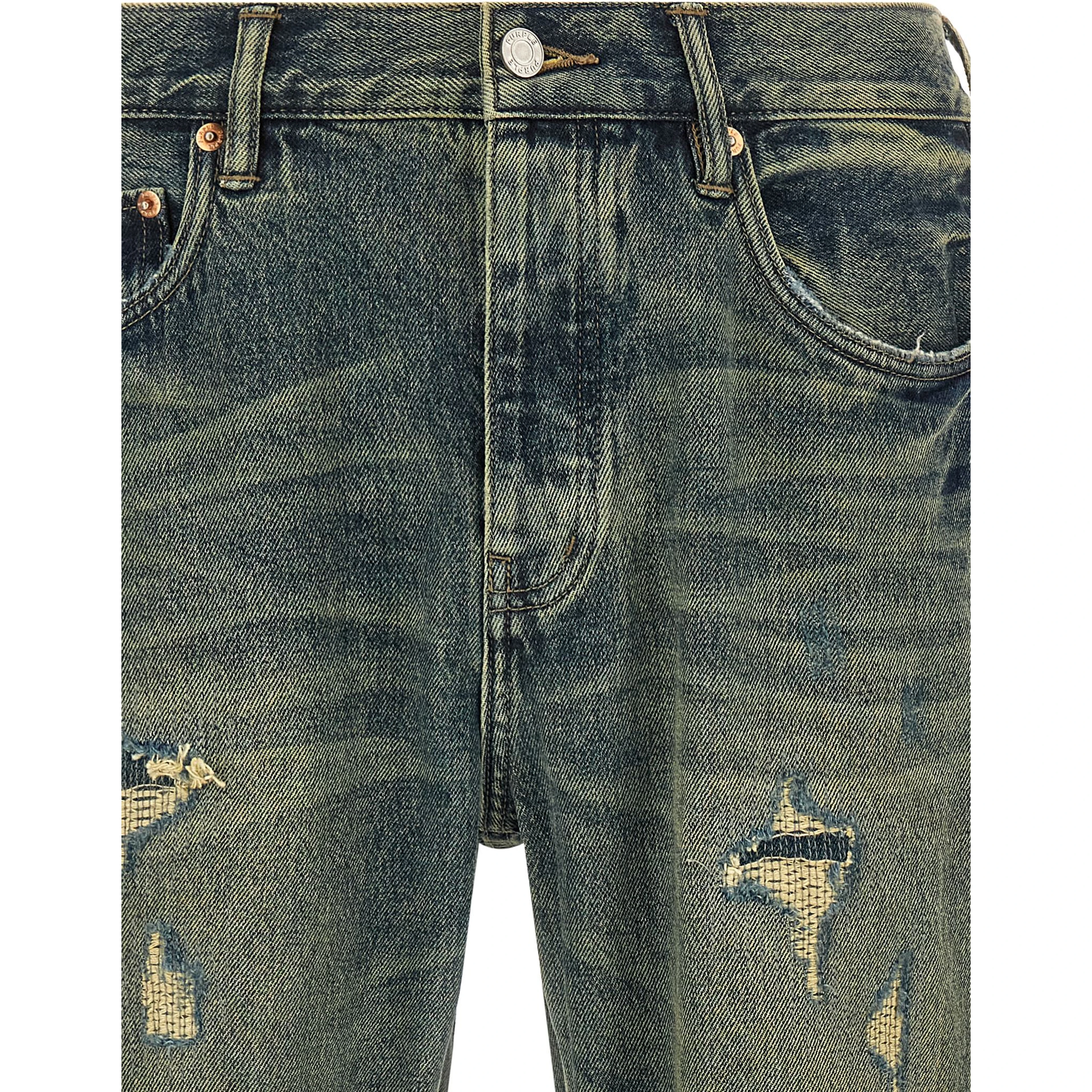 Blue Cotton Bootcut Jeans