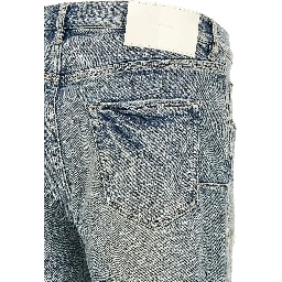 Blue Cotton Tapered Jeans