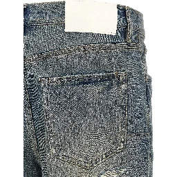 Gray Cotton Straight-Leg Jeans