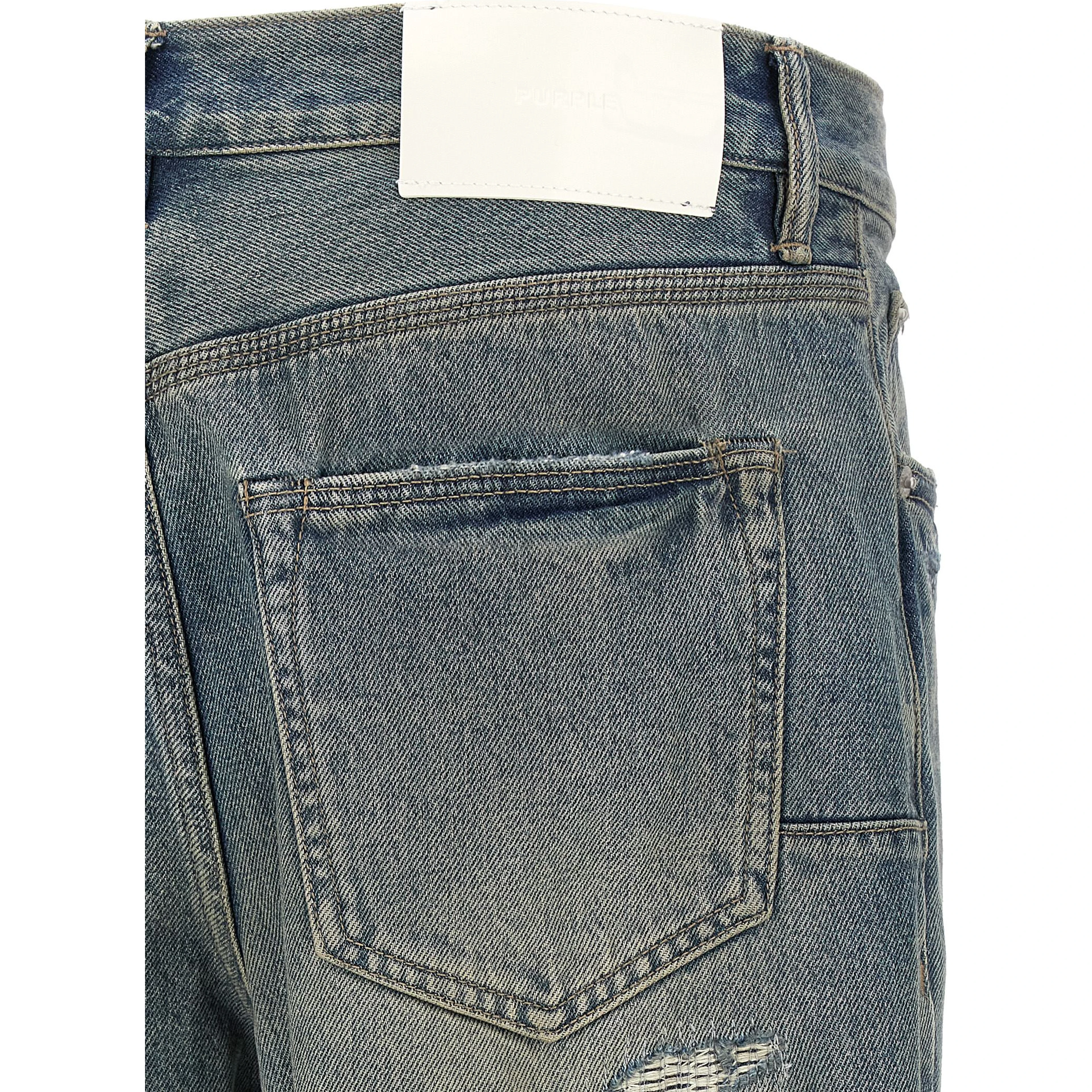 Gray Cotton Straight-Leg Jeans