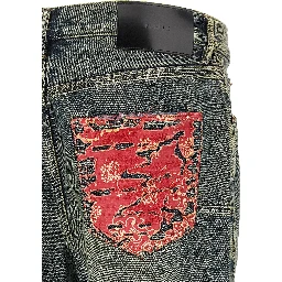 Blue Cotton Bootcut Jeans