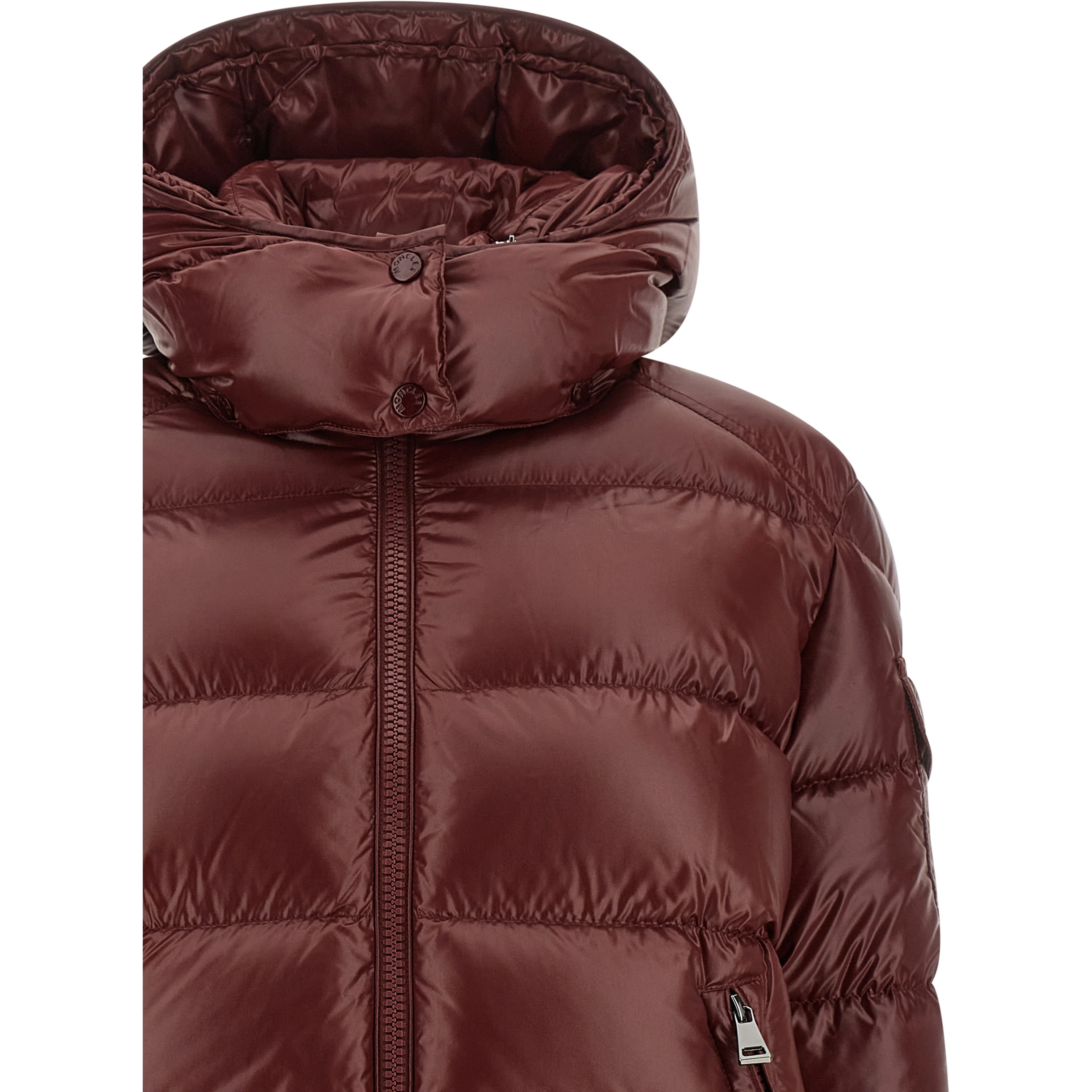 Bordeaux Polyamide Full-Length Jacket