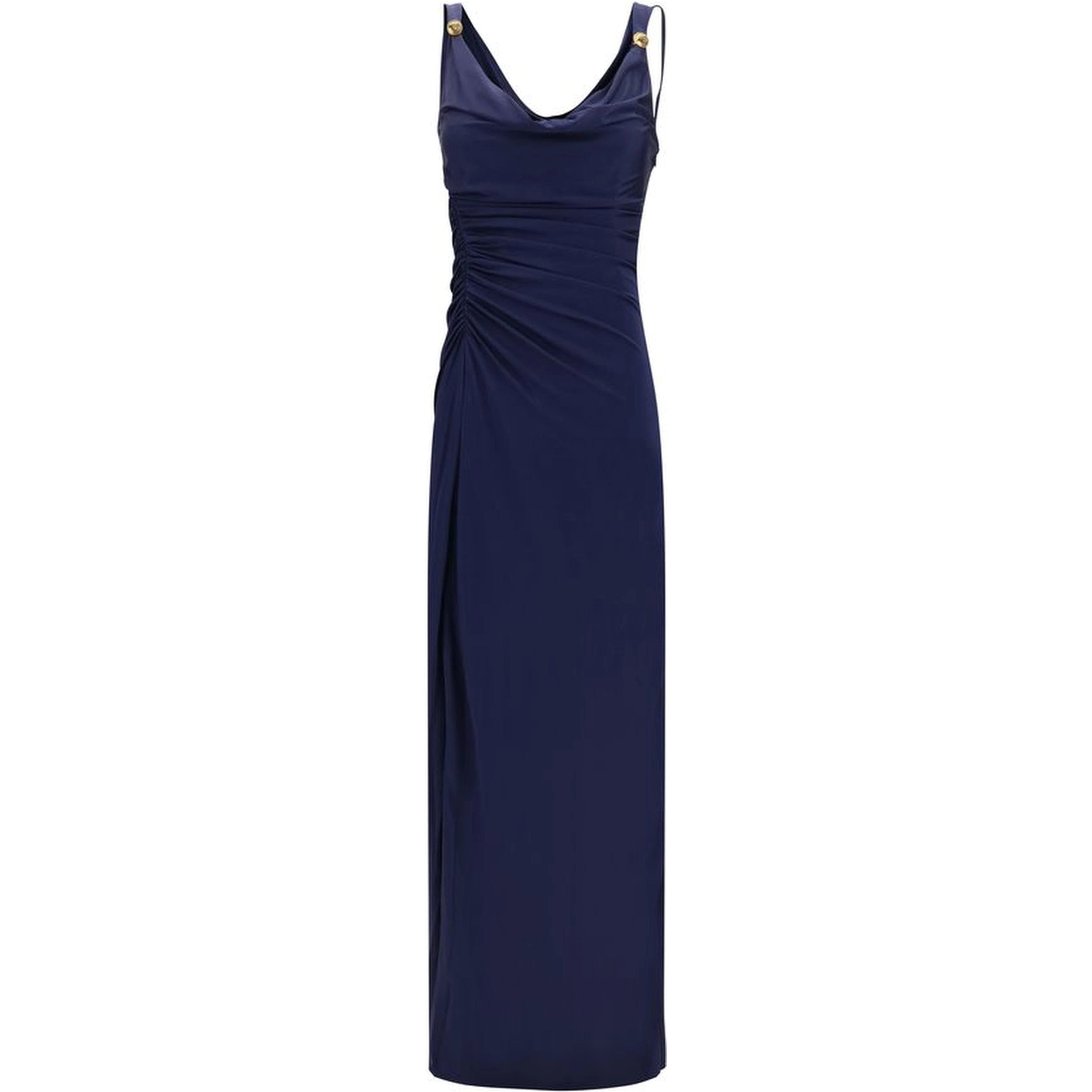 Blue Viscose Casual Dress