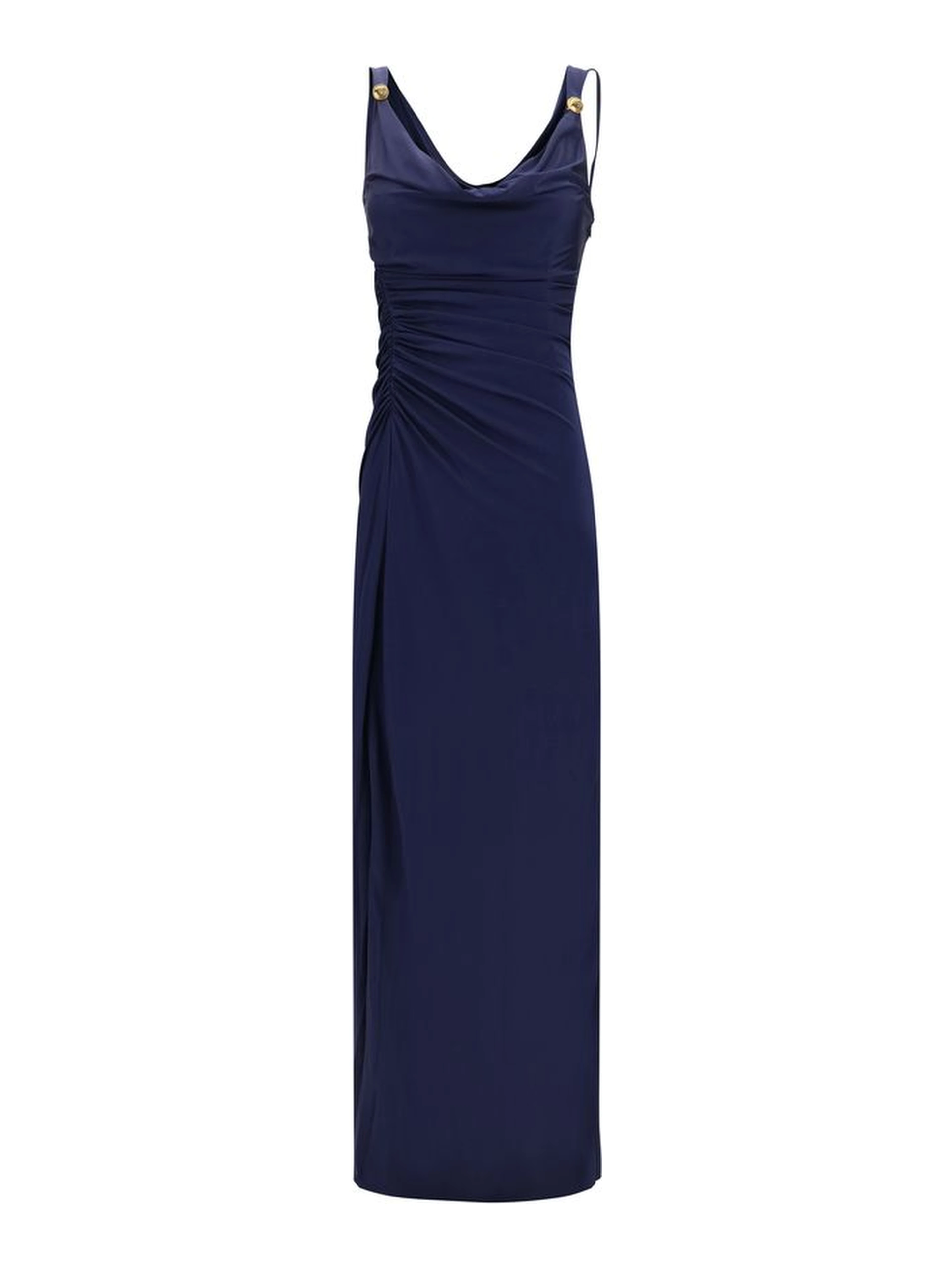 Blue Viscose Casual Dress