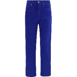 Blue Cotton Straight-Leg Jeans