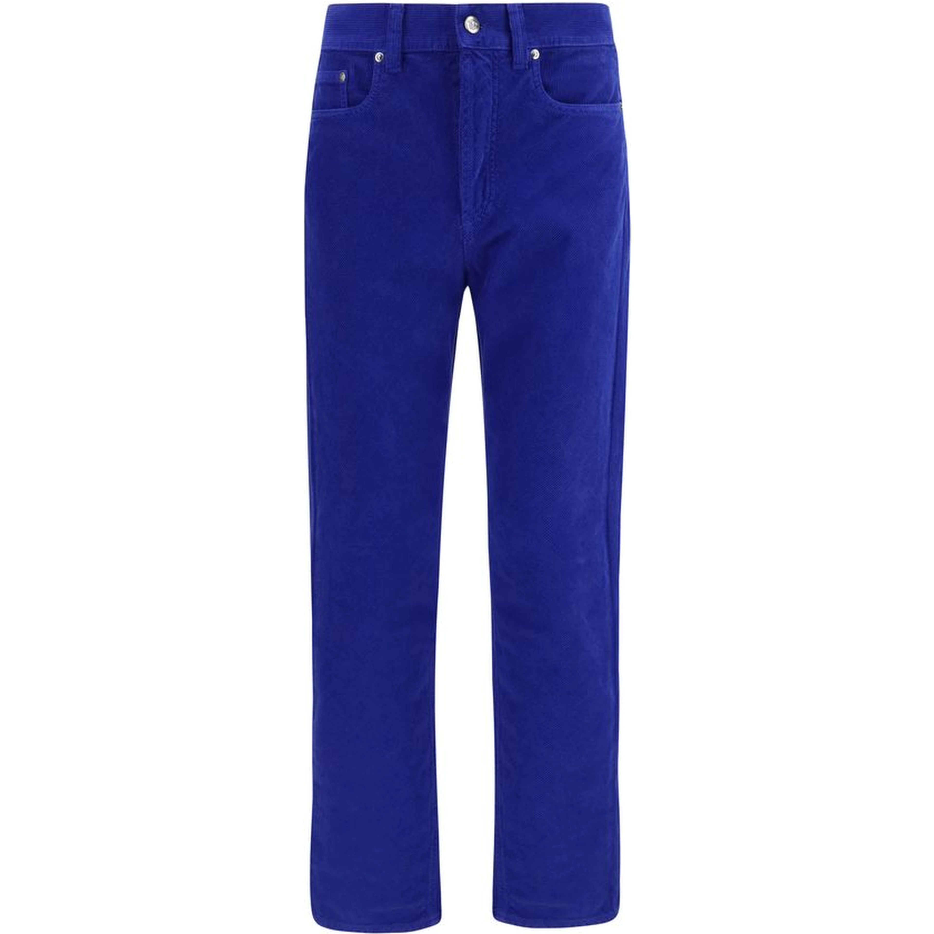 Blue Cotton Straight-Leg Jeans