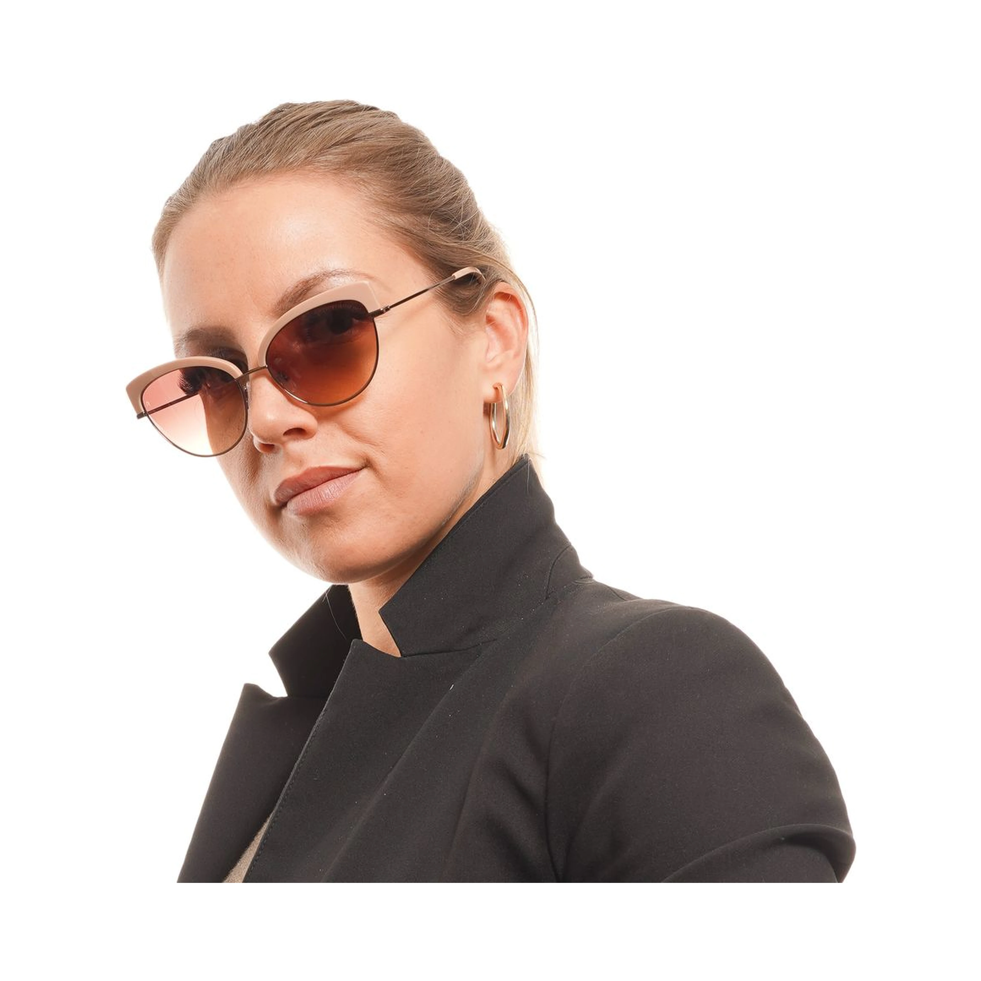 Beige Metal & Stainless Steel & Aluminum Sunglasses