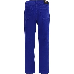 Blue Cotton Straight-Leg Jeans