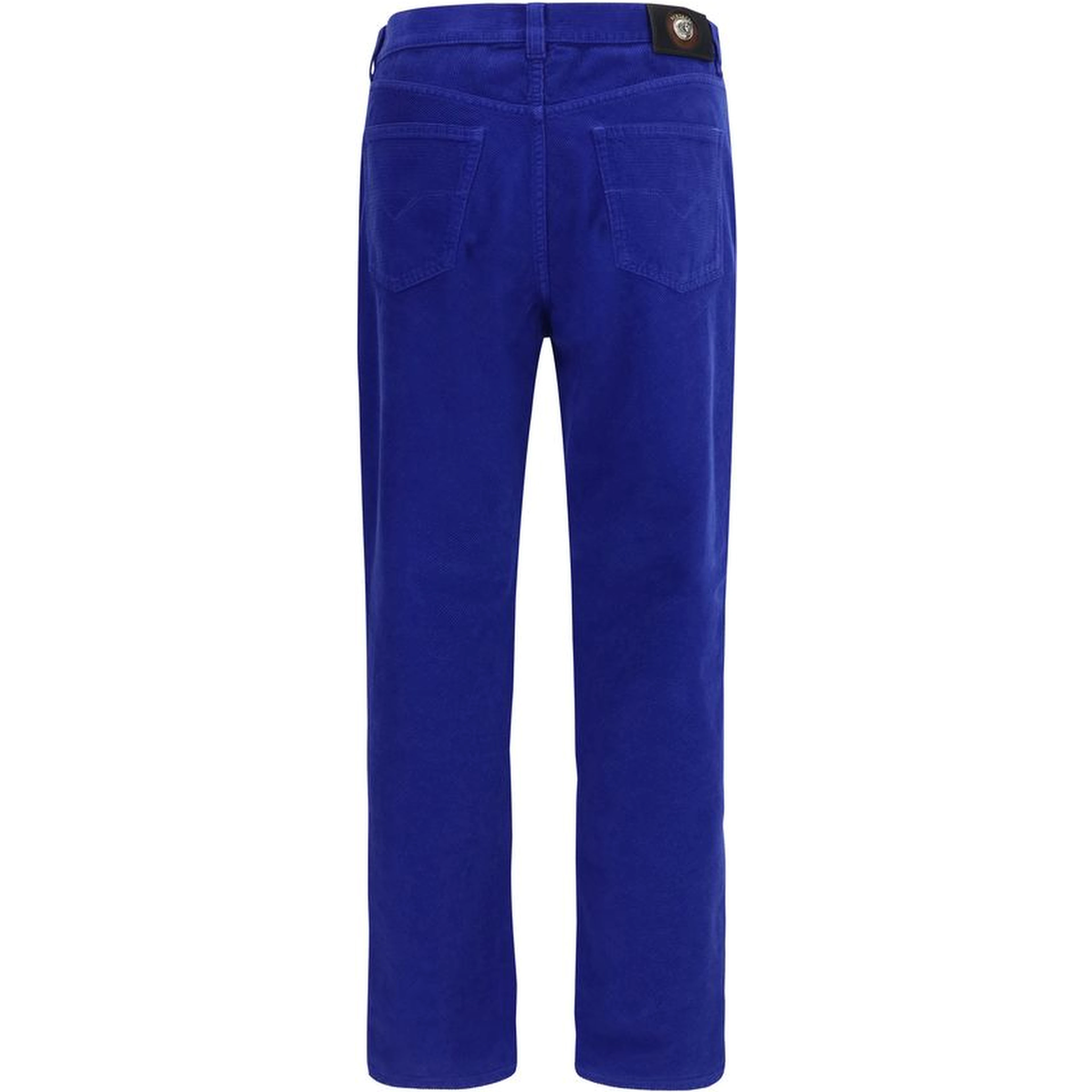 Blue Cotton Straight-Leg Jeans