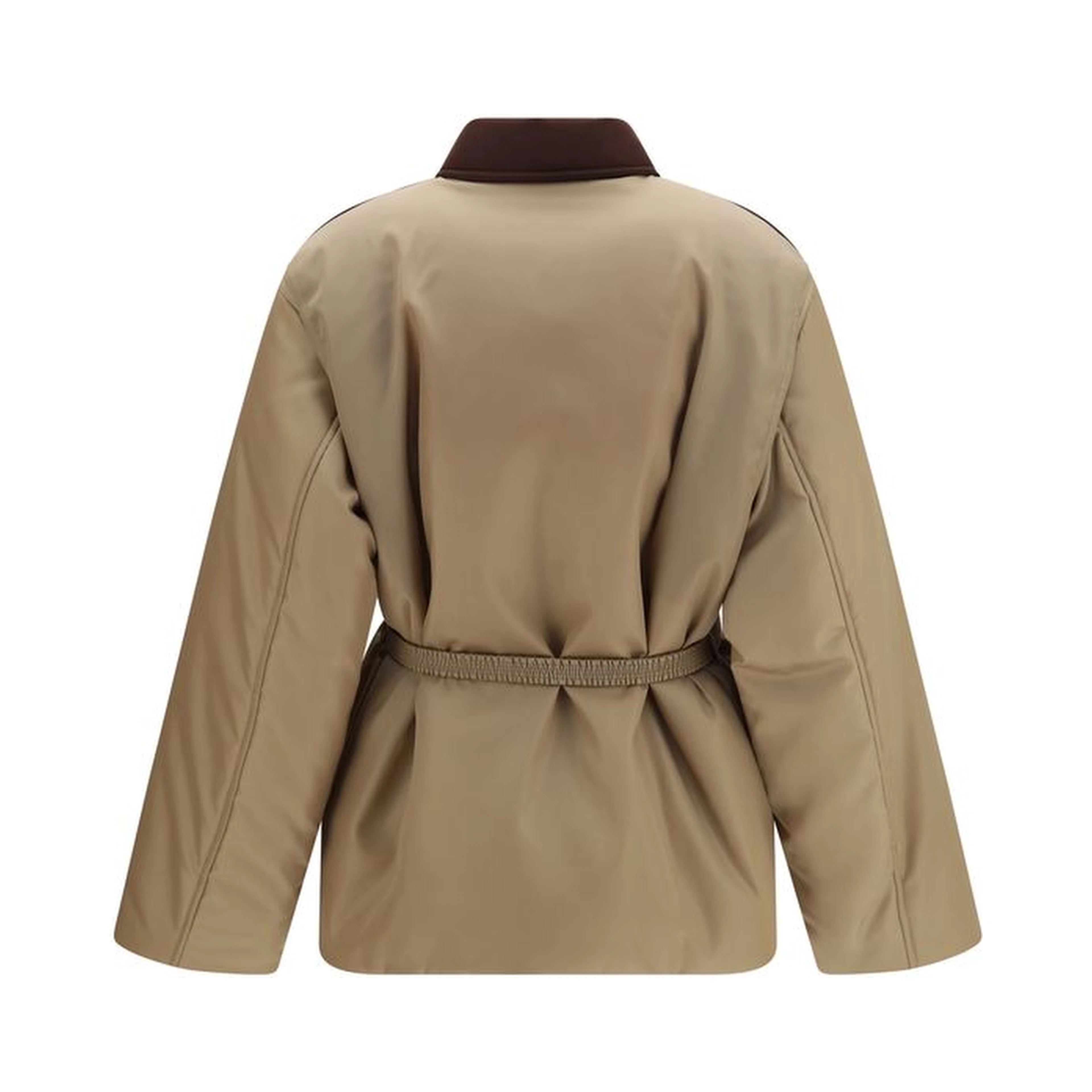 Beige Nylon Full-Length Jacket