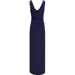 Blue Viscose Casual Dress