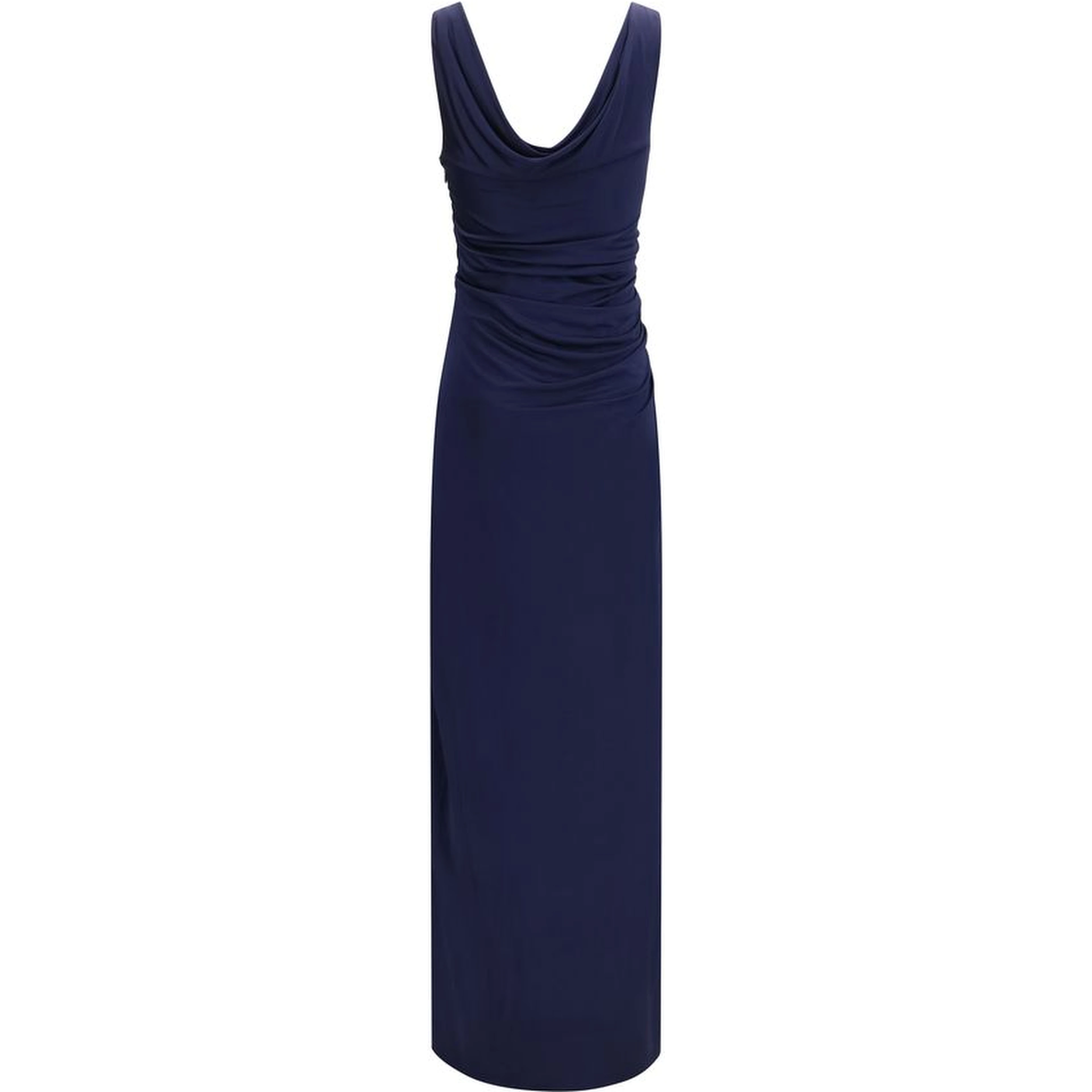 Blue Viscose Casual Dress