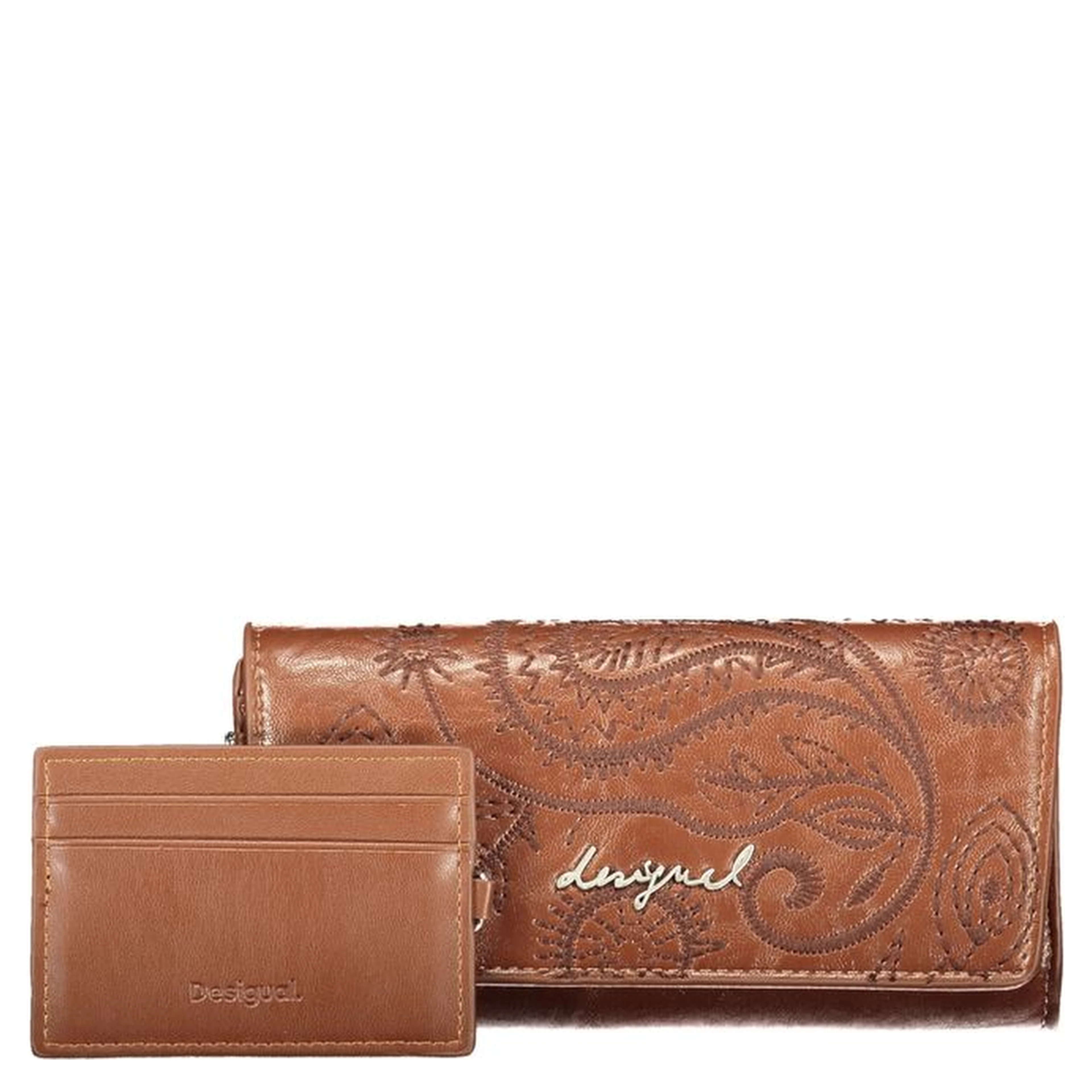 Brown Polyurethane Women's Wallet