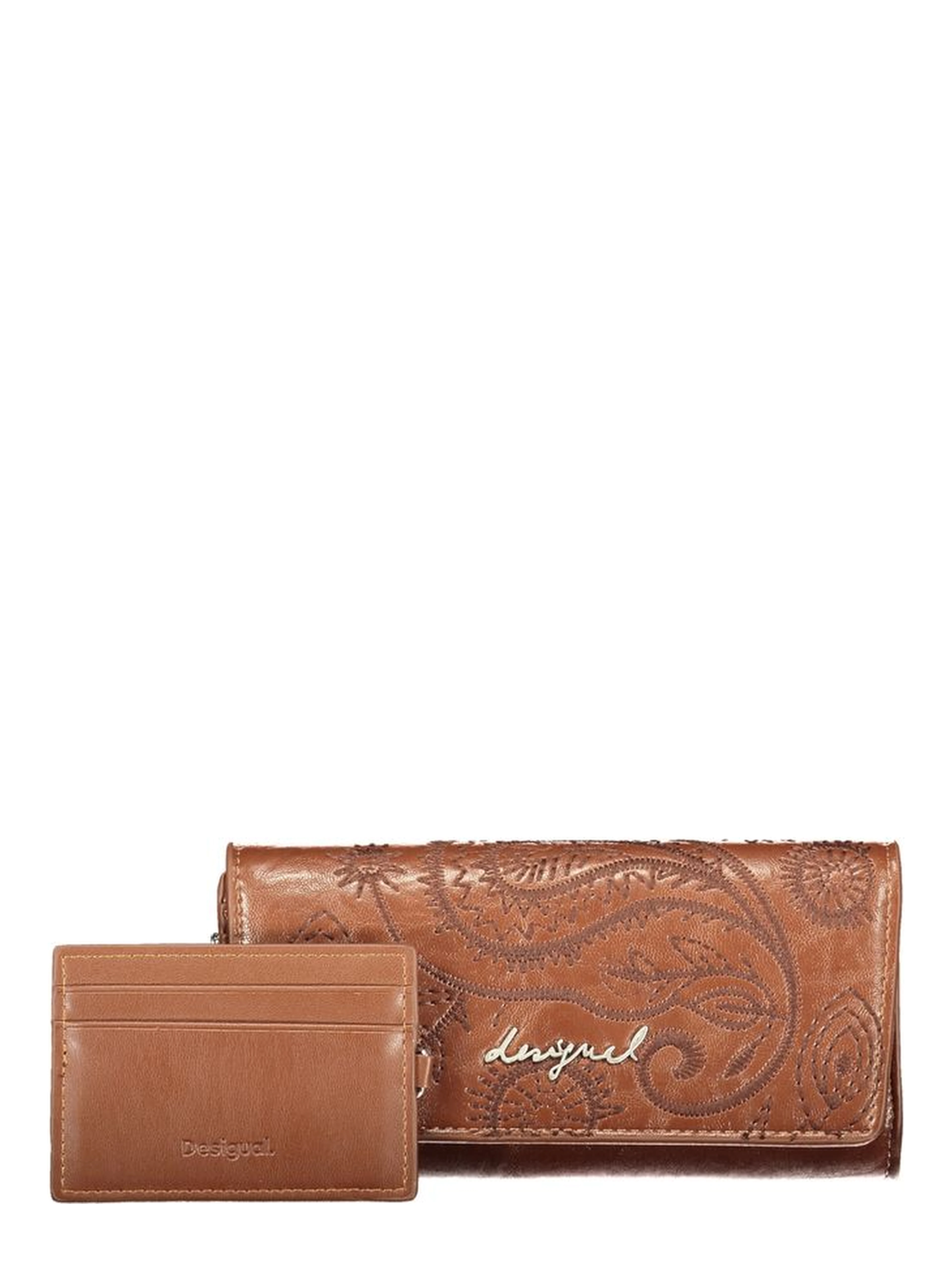 Brown Polyurethane Women's Wallet