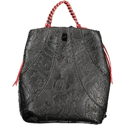 Black Polyurethane Women's Backpack