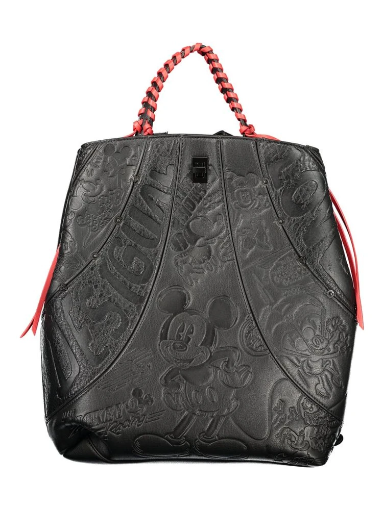 Black Polyurethane Women's Backpack