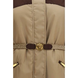 Beige Nylon Full-Length Jacket