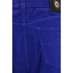 Blue Cotton Straight-Leg Jeans