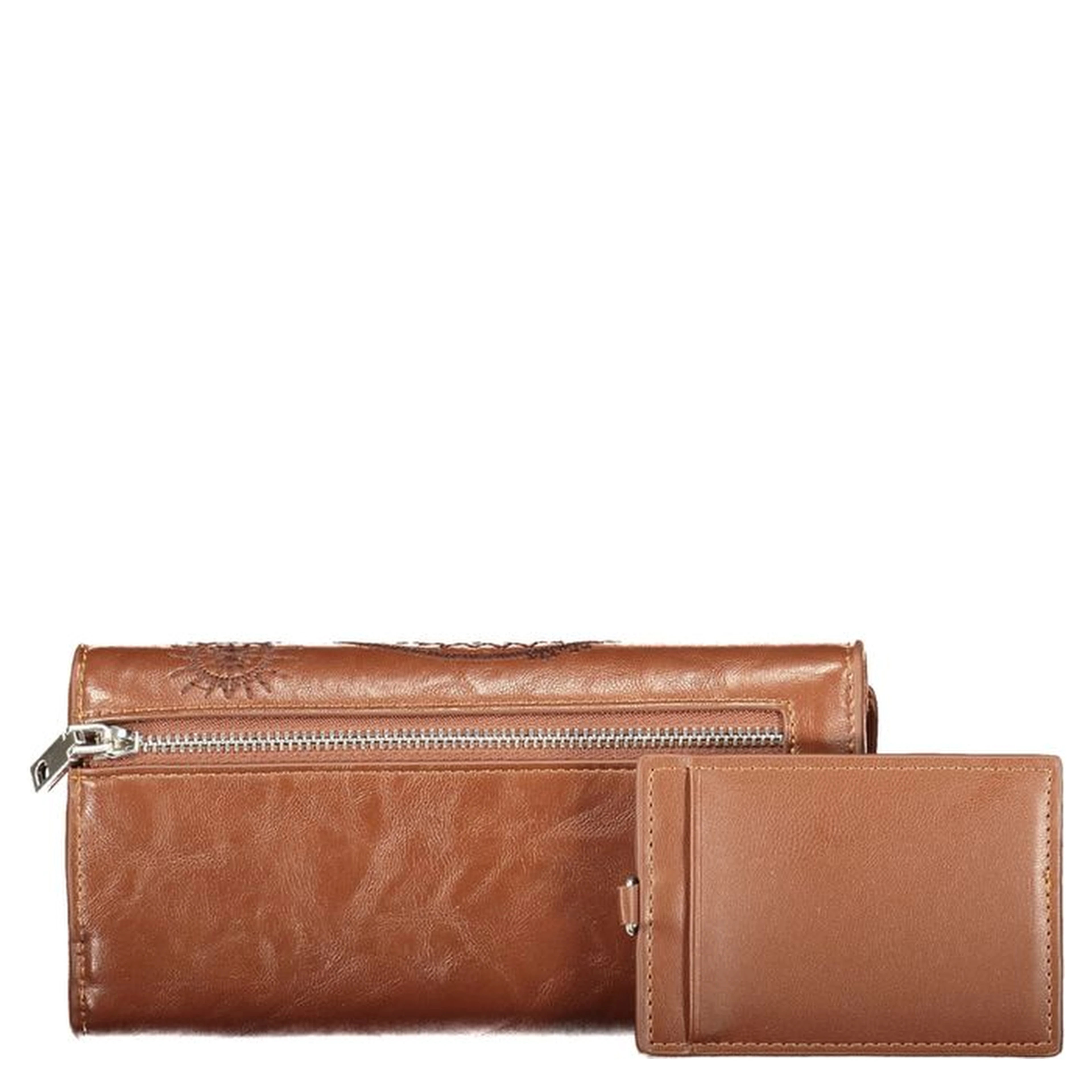 Brown Polyurethane Women's Wallet