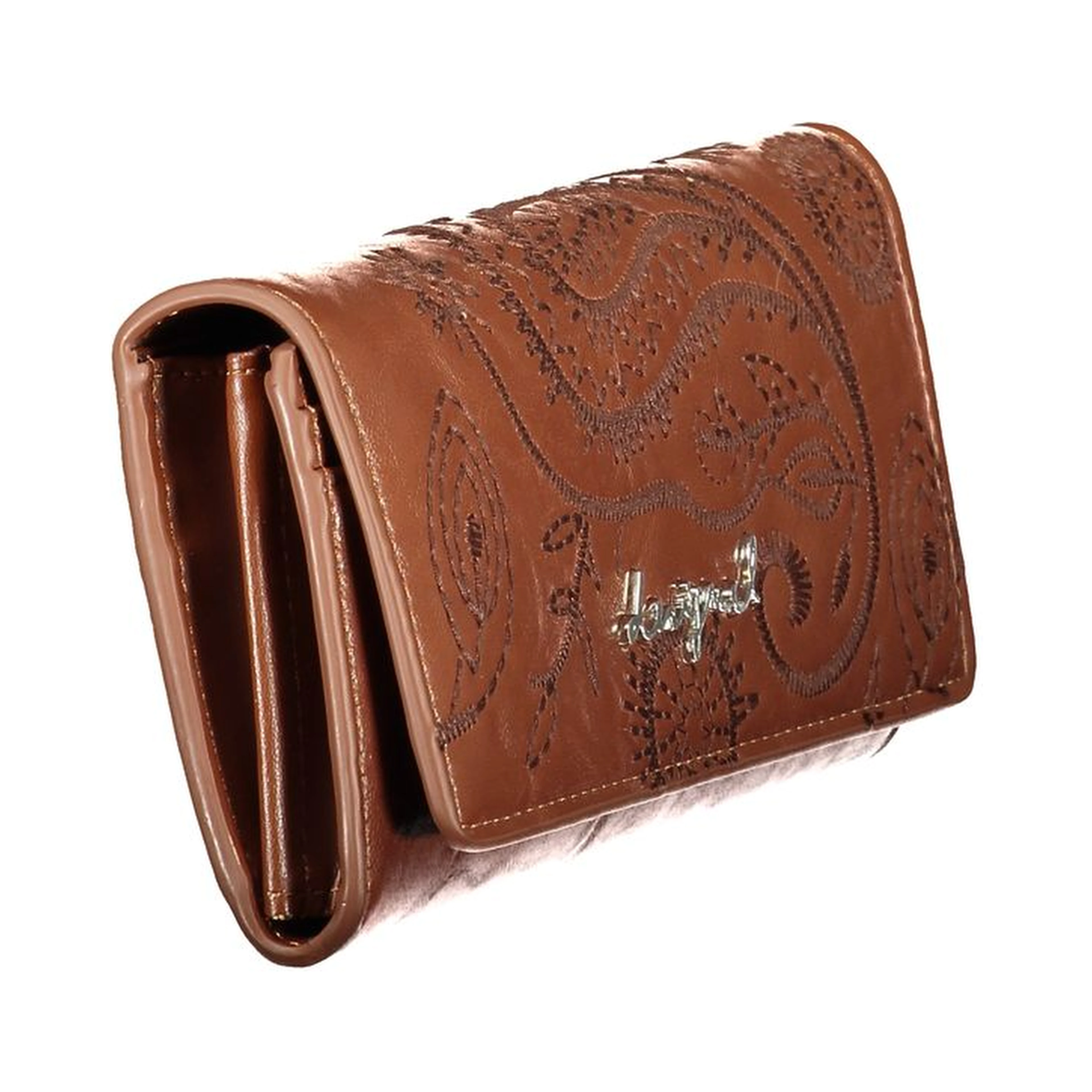 Brown Polyurethane Women's Wallet