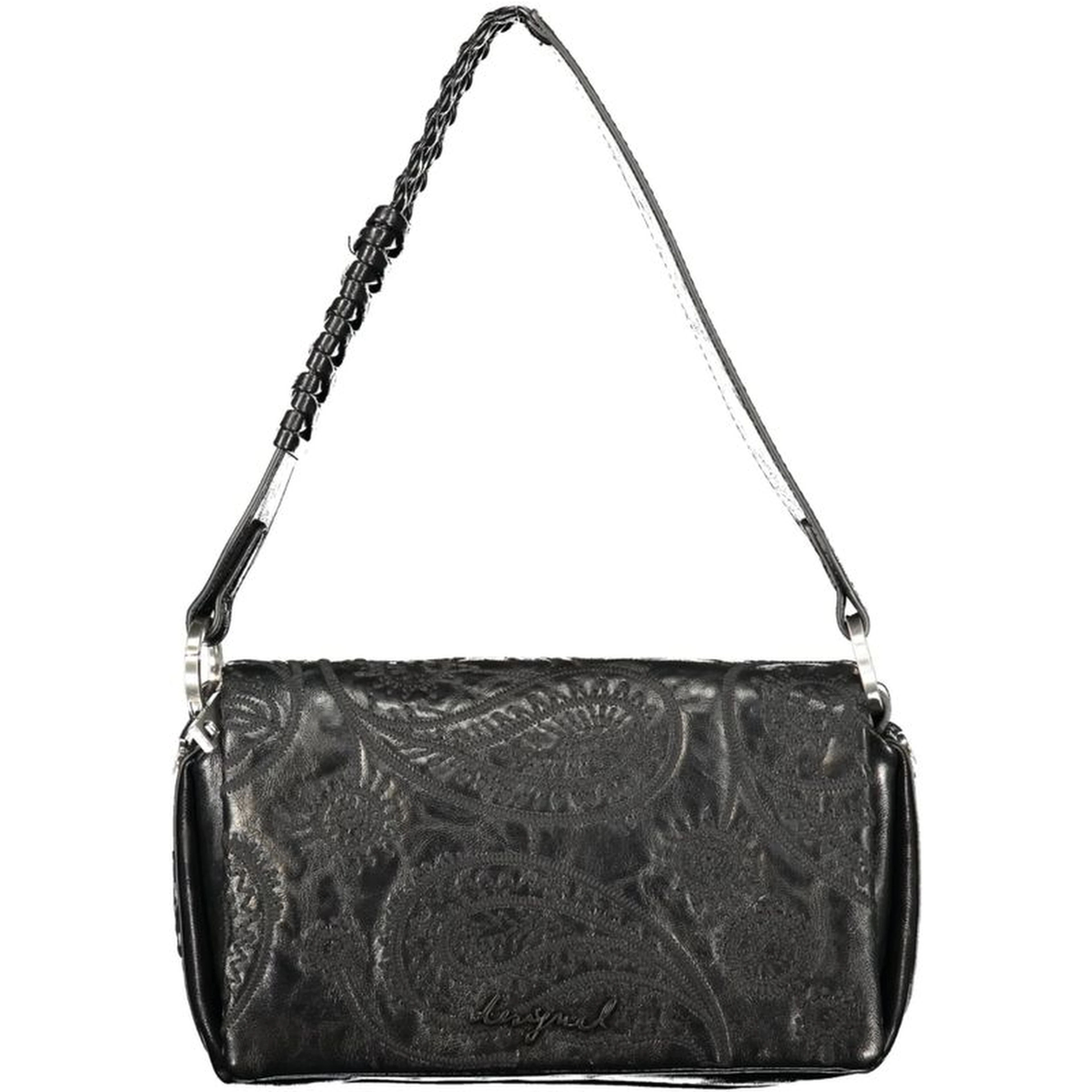 Black Polyurethane Women Bag