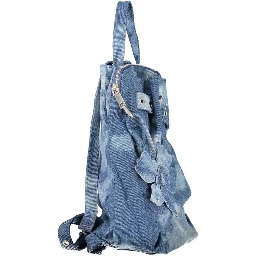 Blue Cotton Womens Backpack