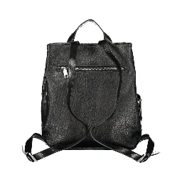 Black Polyurethane Women's Backpack