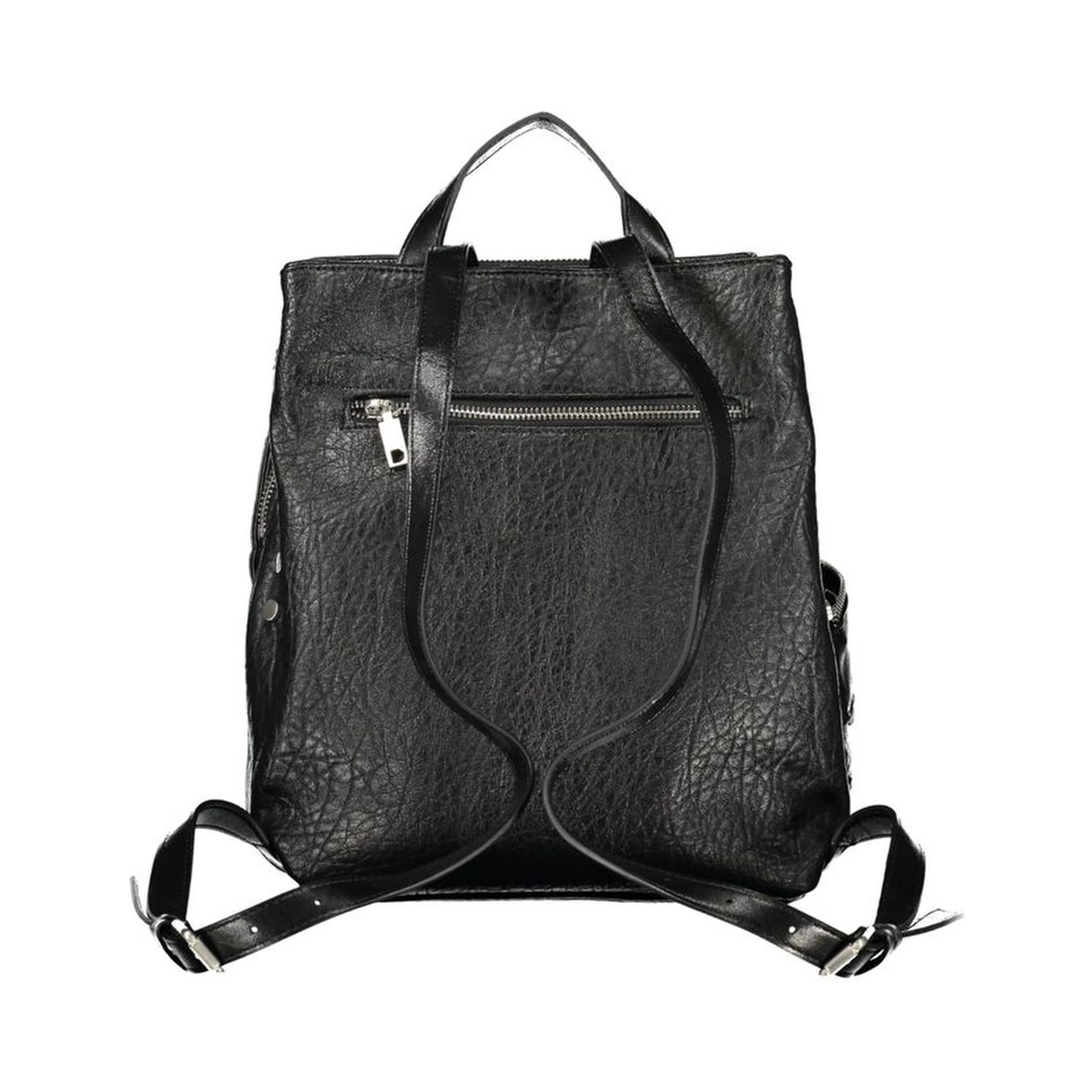 Black Polyurethane Women's Backpack