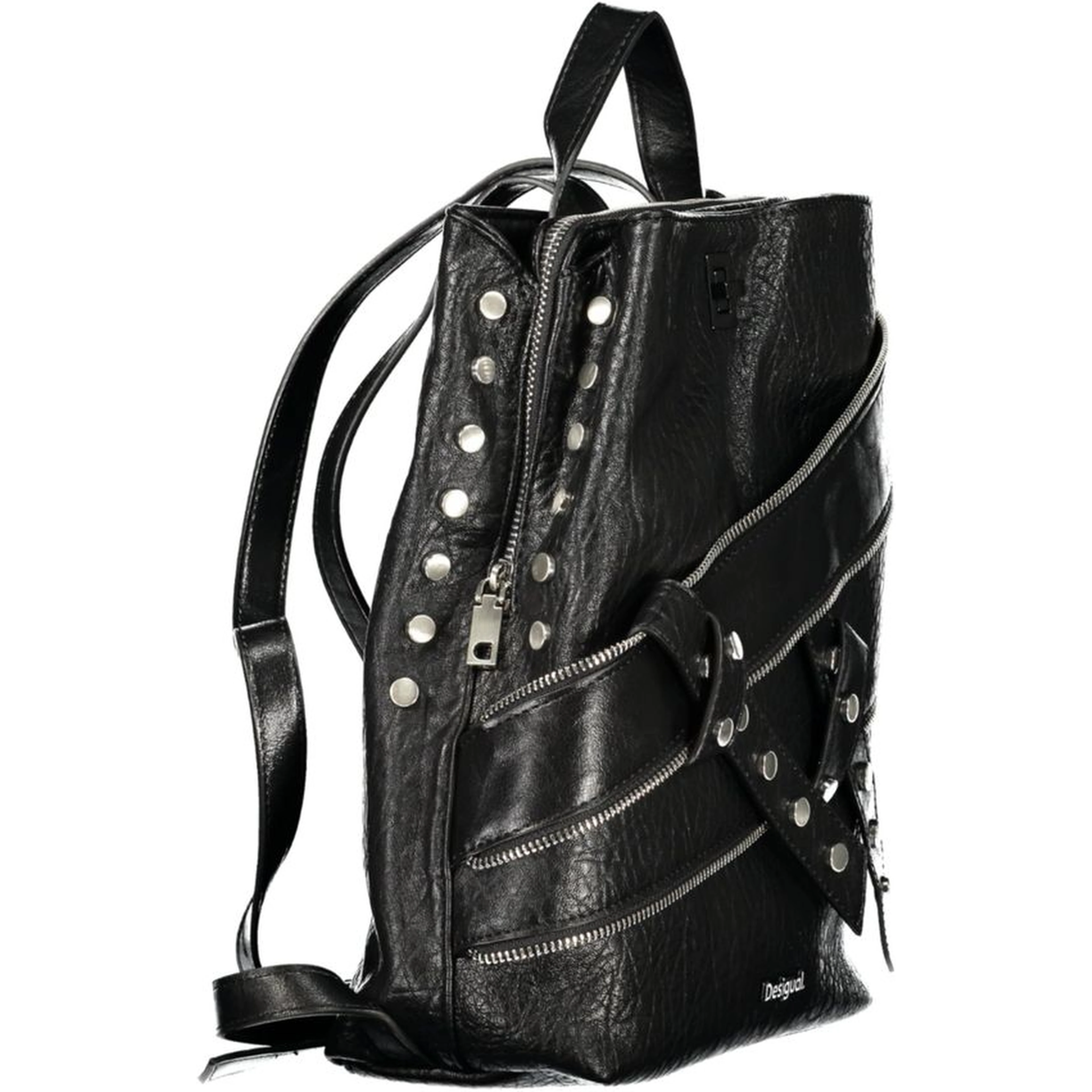 Black Polyurethane Women's Backpack
