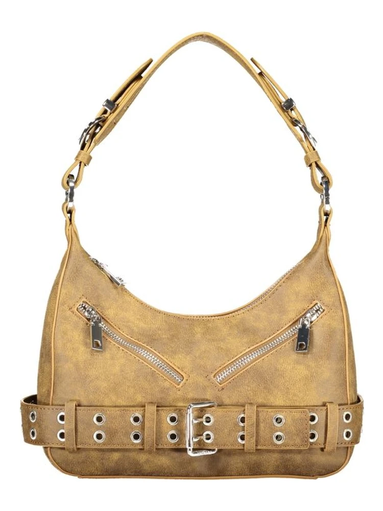 Brown Polyurethane Women Bag