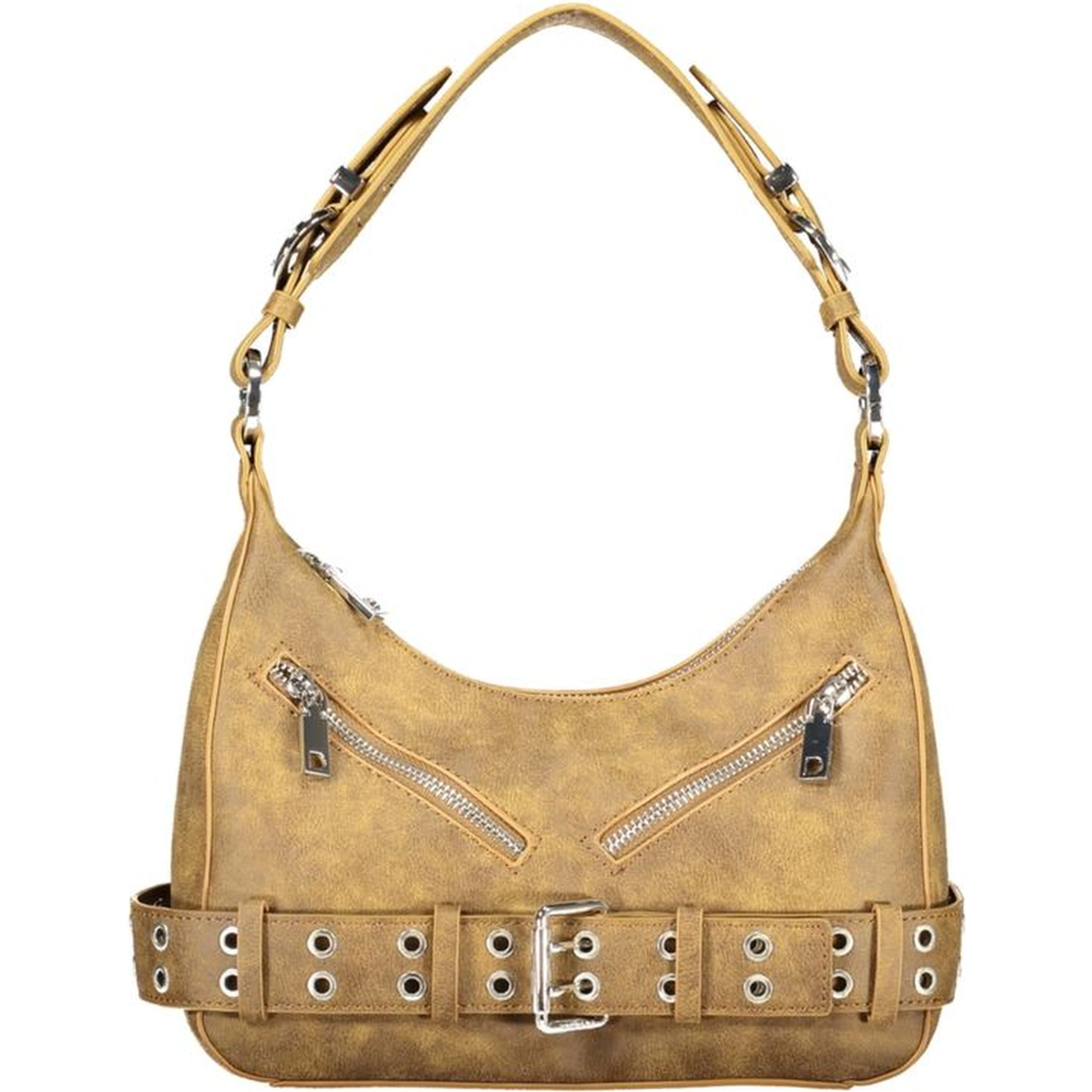 Brown Polyurethane Women Bag