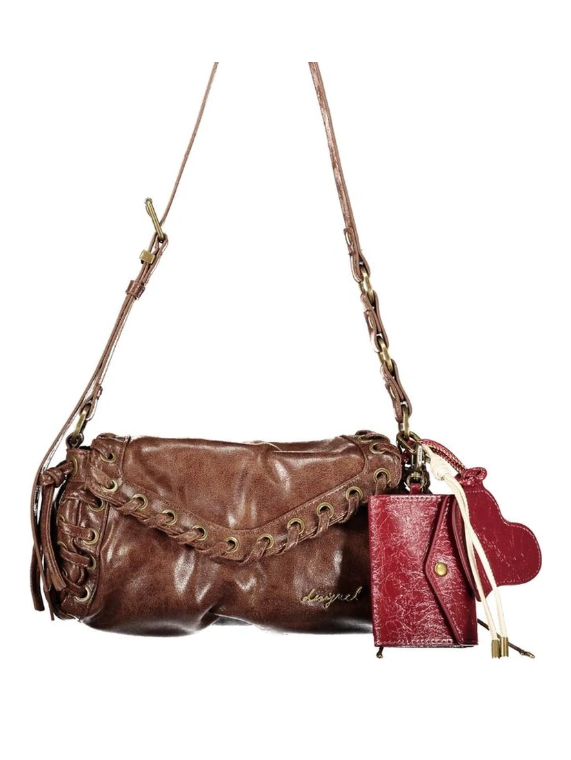 Brown Polyurethane Women's Bag