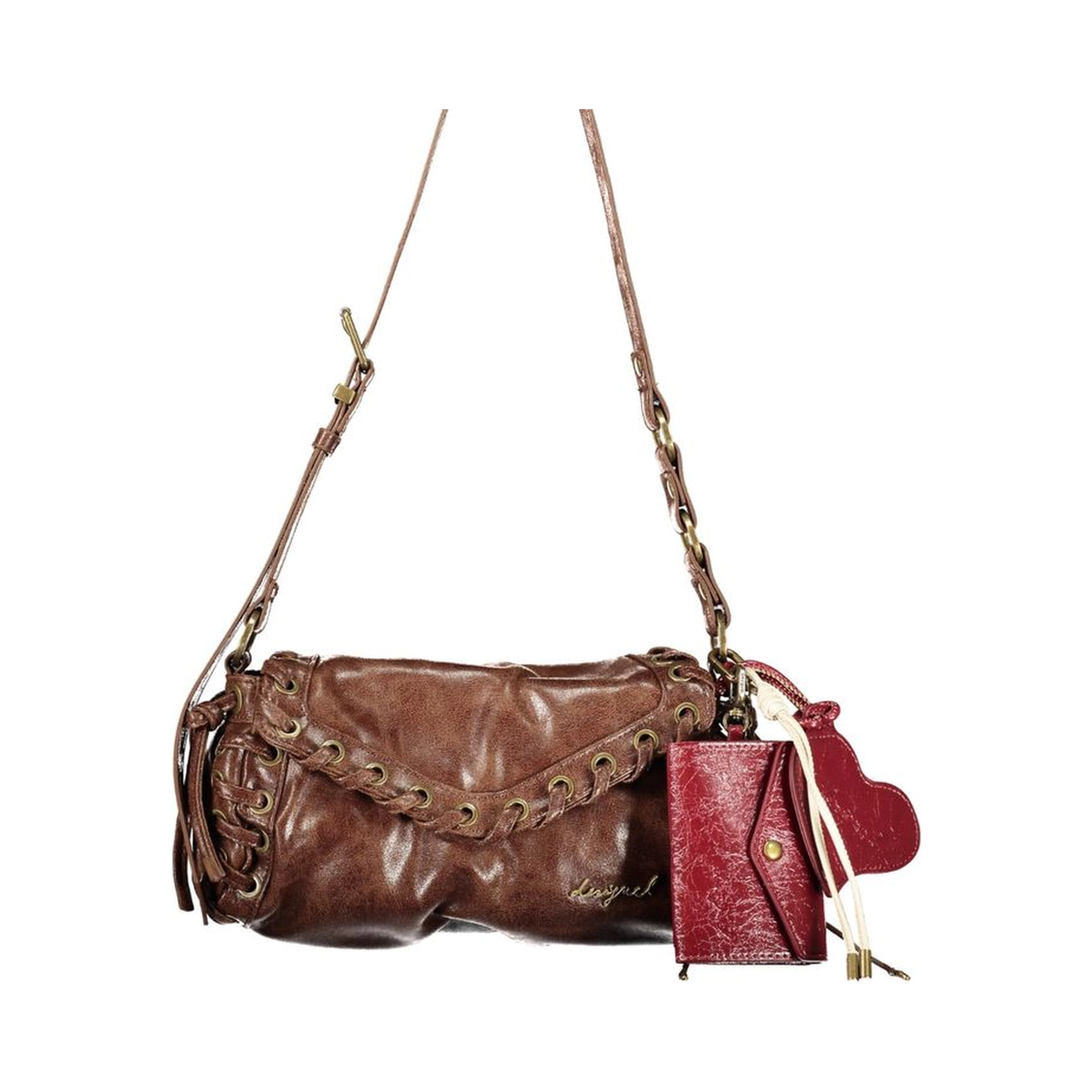 Brown Polyurethane Women's Bag