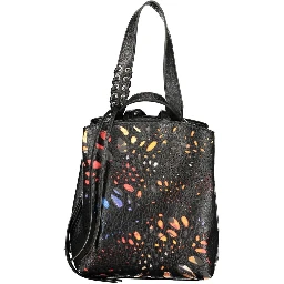 Black Polyurethane Women's Backpack
