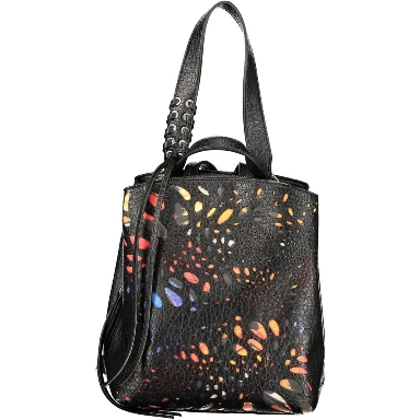 Black Polyurethane Women's Backpack