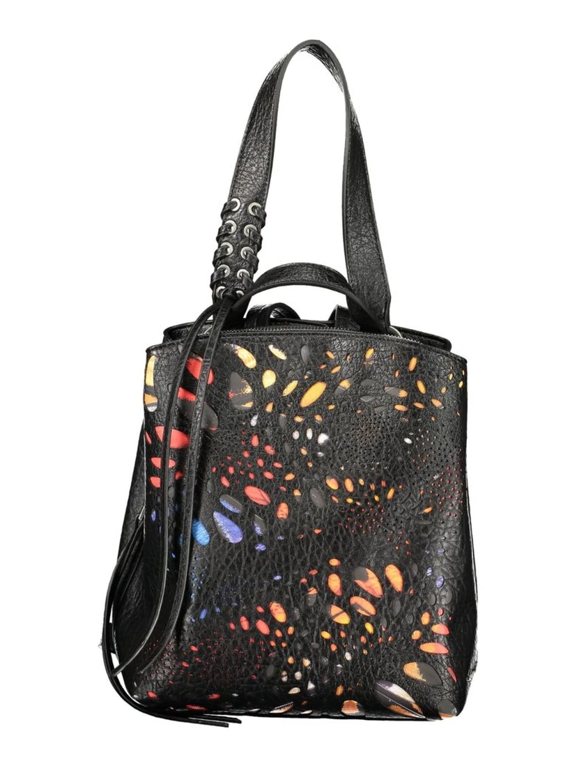 Black Polyurethane Women's Backpack