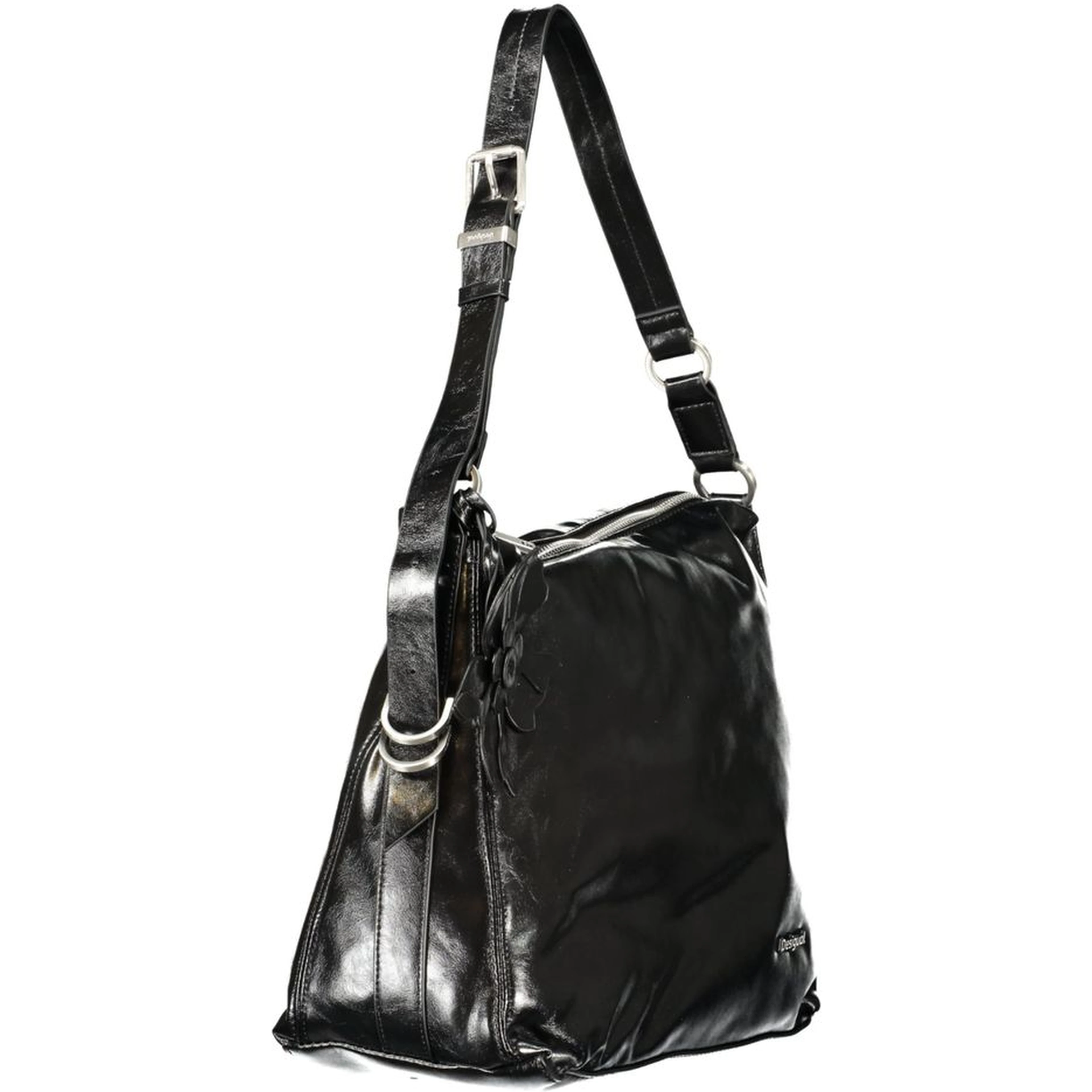 Black Polyurethane Women's Bag