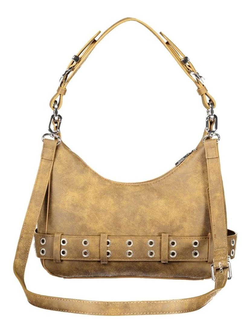 Brown Polyurethane Women Bag
