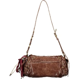 Brown Polyurethane Women's Bag