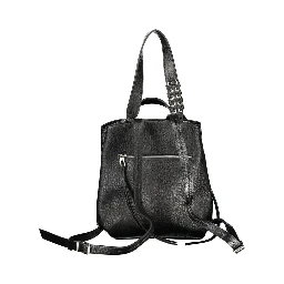 Black Polyurethane Women's Backpack