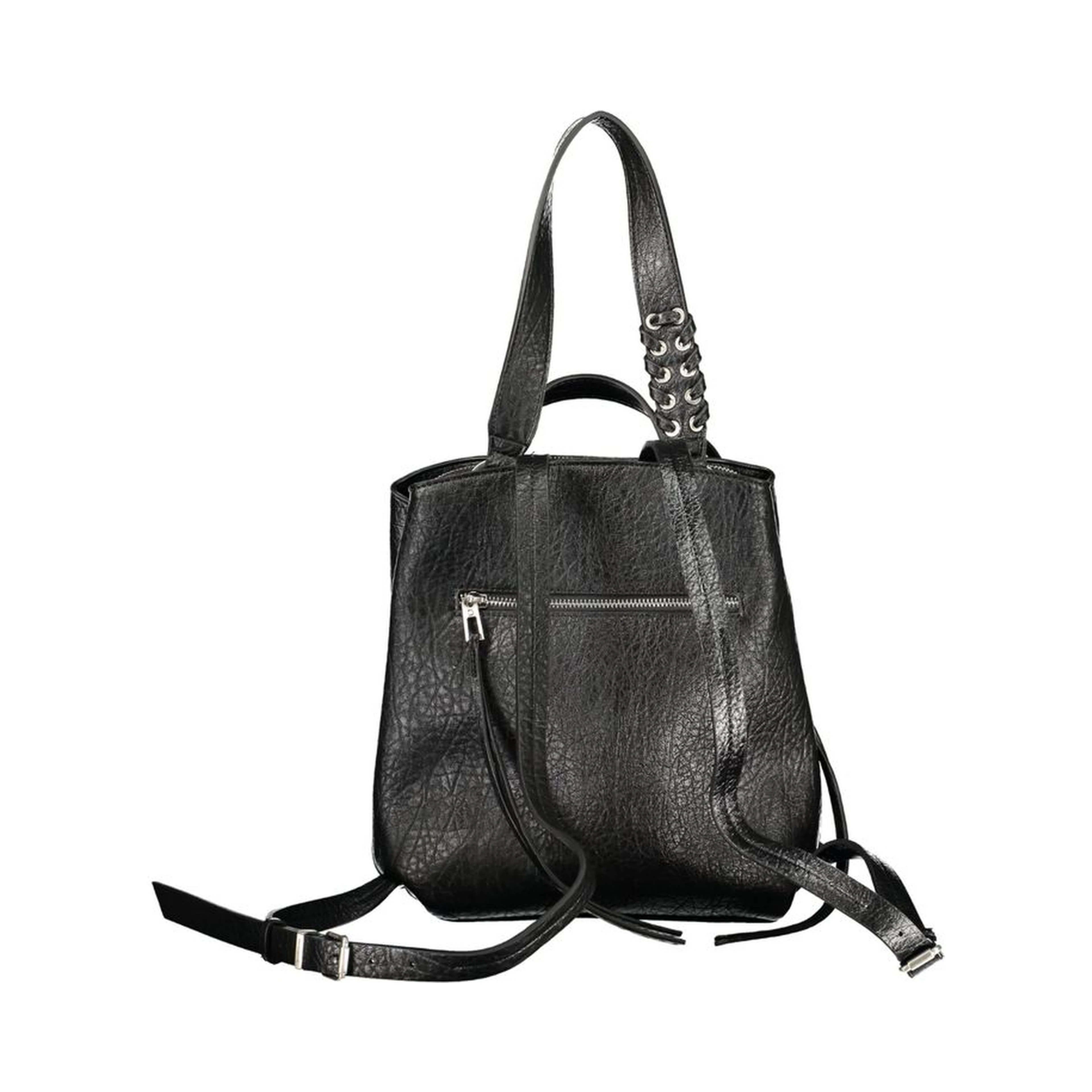 Black Polyurethane Women's Backpack