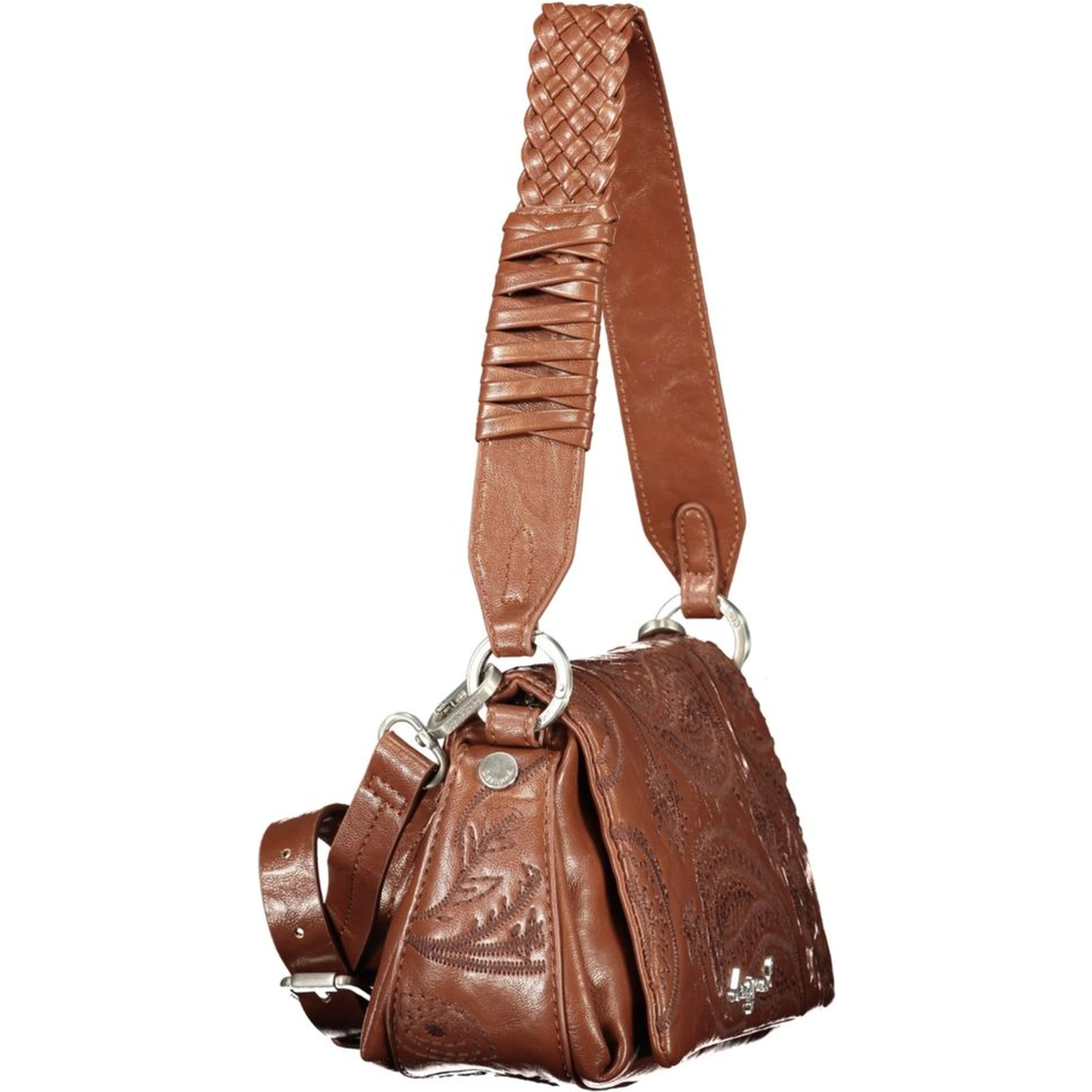 Brown Polyurethane Womens Bag