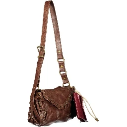 Brown Polyurethane Women's Bag