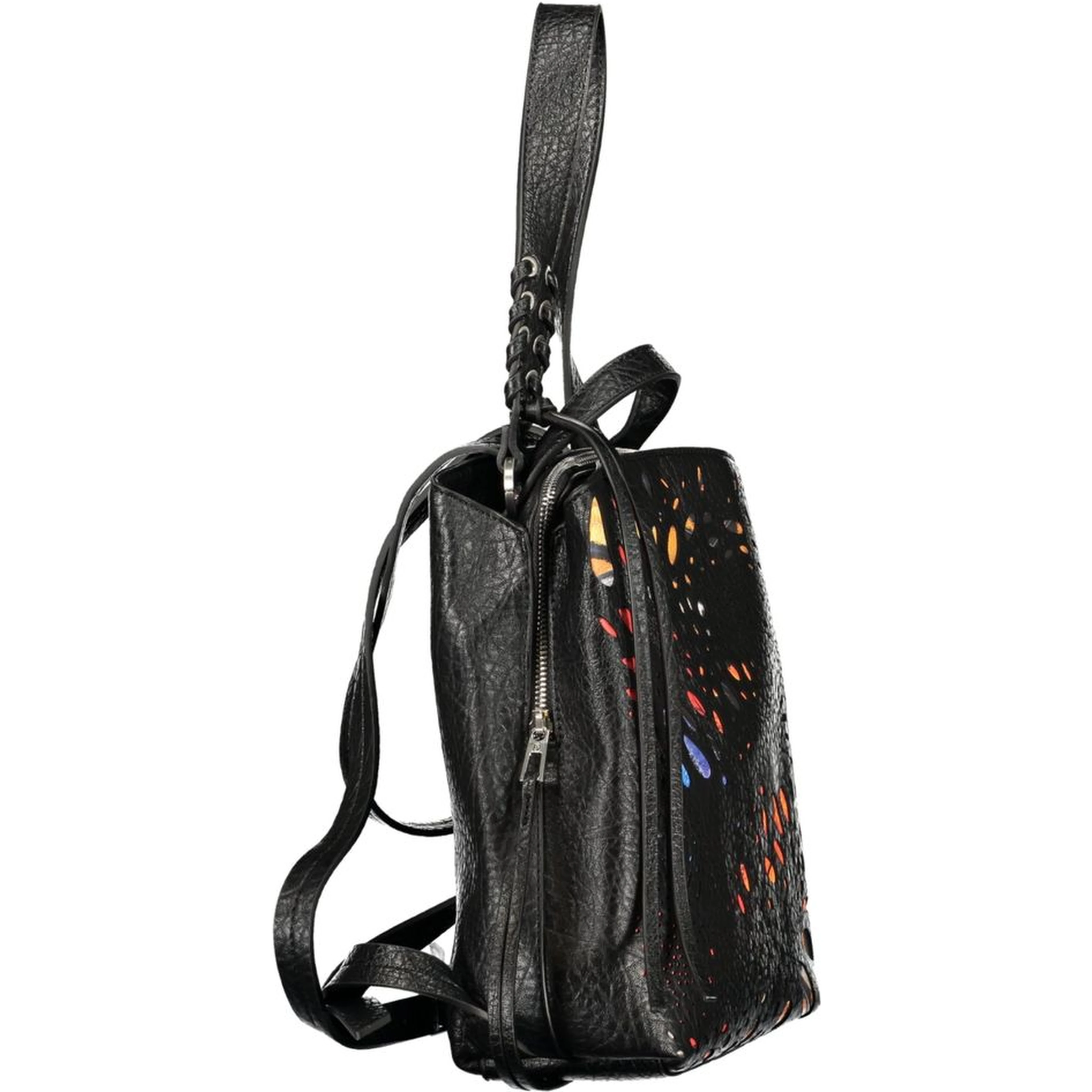 Black Polyurethane Women's Backpack