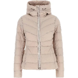 Beige Polyamide Full-Length Jacket