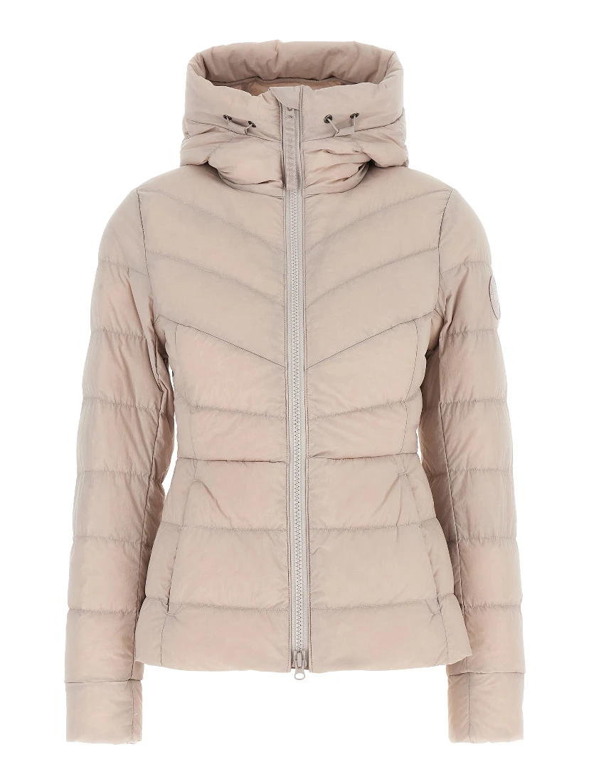 Beige Polyamide Full-Length Jacket