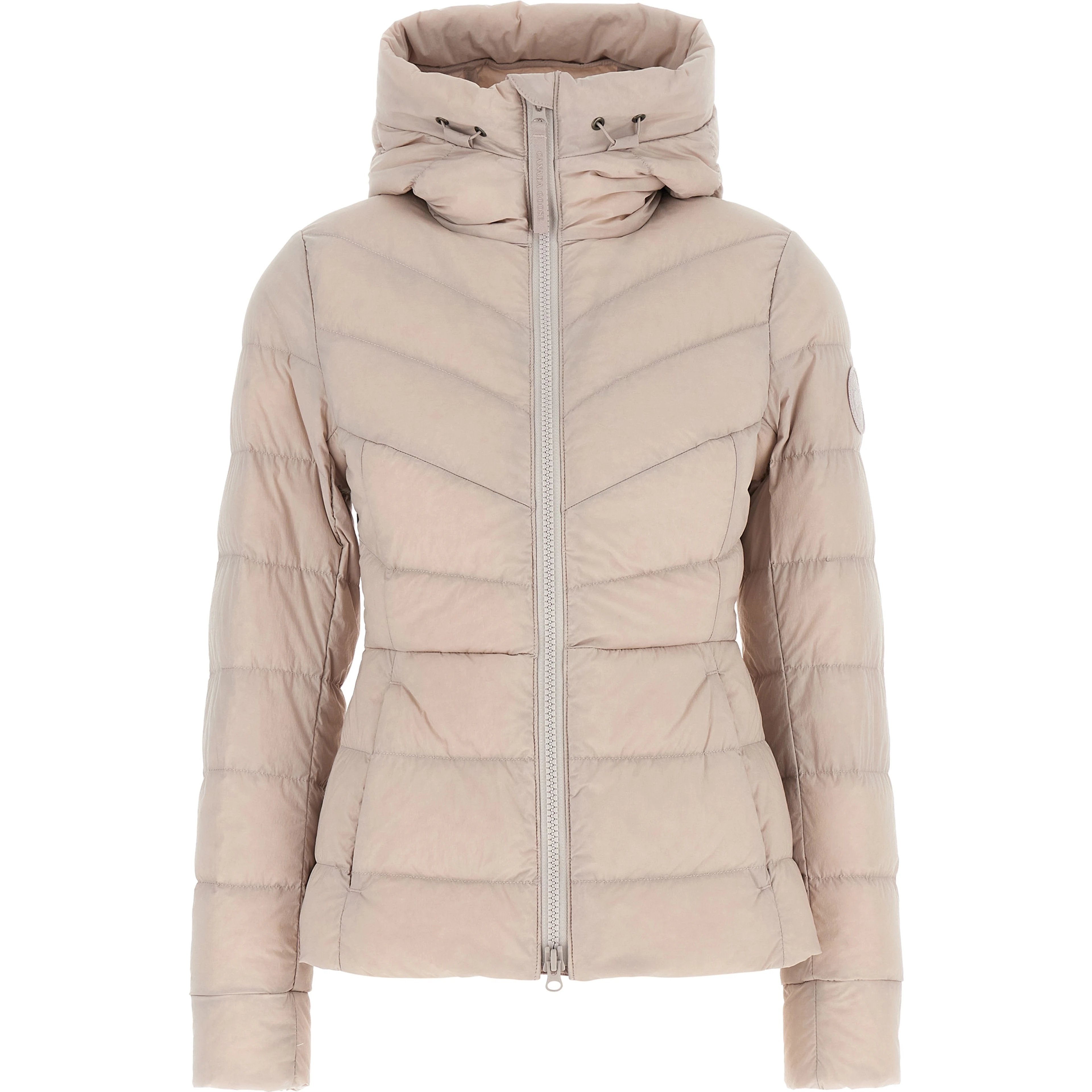 Beige Polyamide Full-Length Jacket