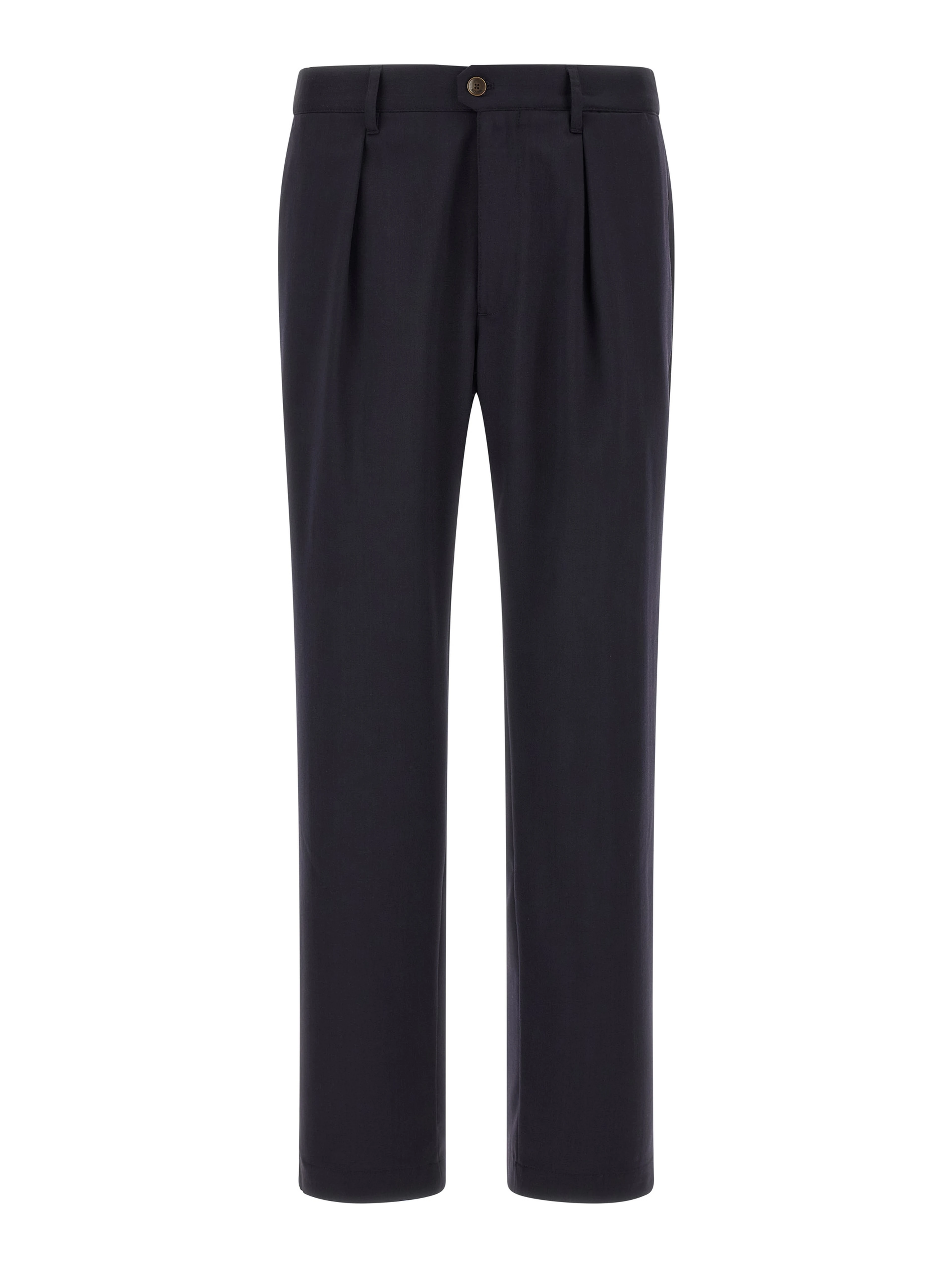 Blue Polyester Dress Pants